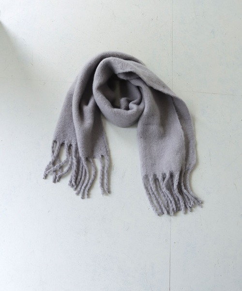 HER CLOSET(ハークローゼット)の「【HER CLOSET】ふわふわフリンジボリュームマフラー FLUFFY FRINGE VOLUME MUFFLER(マフラー・レディース・グレー/キャメル/ブラック/ピンク/ブラウン/アイボリー/ブルー/カーキ/マスタード/レッド/ミント・FREE)」の15枚目の写真