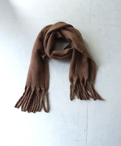 HER CLOSET(ハークローゼット)の「【HER CLOSET】ふわふわフリンジボリュームマフラー FLUFFY FRINGE VOLUME MUFFLER(マフラー・レディース・グレー/キャメル/ブラック/ピンク/ブラウン/アイボリー/ブルー/カーキ/マスタード/レッド/ミント・FREE)」の17枚目の写真