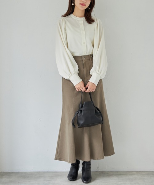 tocco closet(トッコ クローゼット)の「【ZOZO限定】取り外し可能なビックカラー付きボリュームスリーブブラウス(シャツ/ブラウス・レディース・オフホワイト/ライトグレー/ブラック・M)」の11枚目の写真
