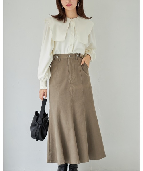 tocco closet(トッコ クローゼット)の「【ZOZO限定】取り外し可能なビックカラー付きボリュームスリーブブラウス(シャツ/ブラウス・レディース・オフホワイト/ライトグレー/ブラック・M)」の7枚目の写真