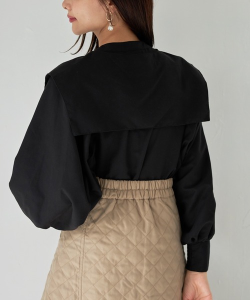 tocco closet(トッコ クローゼット)の「【ZOZO限定】取り外し可能なビックカラー付きボリュームスリーブブラウス(シャツ/ブラウス・レディース・オフホワイト/ライトグレー/ブラック・M)」の17枚目の写真