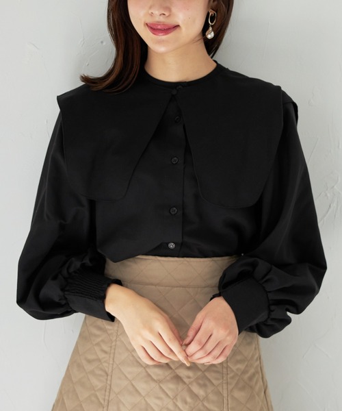 tocco closet(トッコ クローゼット)の「【ZOZO限定】取り外し可能なビックカラー付きボリュームスリーブブラウス(シャツ/ブラウス・レディース・オフホワイト/ライトグレー/ブラック・M)」の16枚目の写真