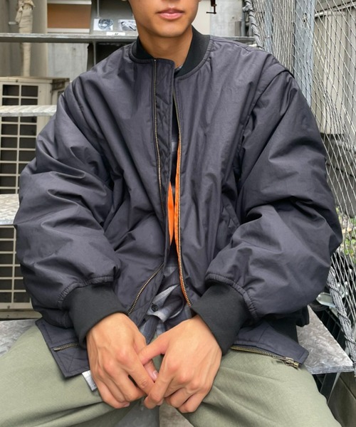 CIAOPANIC（チャオパニック）の「セパレートスリーブMA-1（MA-1・メンズ・ブラック/オリーブ・MEDIUM/LARGE）」の7枚目の写真