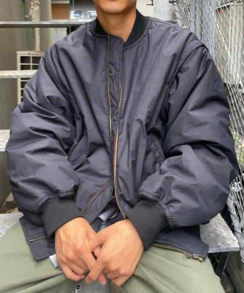 CIAOPANIC（チャオパニック）の「セパレートスリーブMA-1（MA-1・メンズ・ブラック/オリーブ・MEDIUM/LARGE）」の8枚目の写真