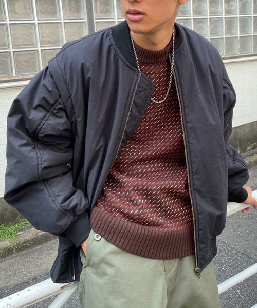 CIAOPANIC（チャオパニック）の「セパレートスリーブMA-1（MA-1・メンズ・ブラック/オリーブ・MEDIUM/LARGE）」の9枚目の写真