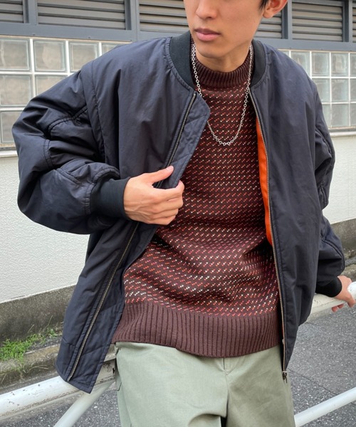 CIAOPANIC（チャオパニック）の「セパレートスリーブMA-1（MA-1・メンズ・ブラック/オリーブ・MEDIUM/LARGE）」の3枚目の写真