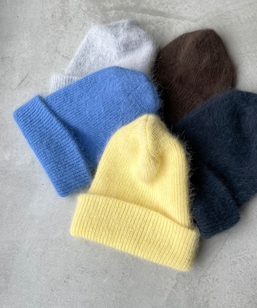 CANAL JEAN(キャナルジーン)の「El mar(エルマール) アンゴラニットCAP(ニットキャップ/ビーニー・レディース・イエロー/ブルー/ライトグレー/ネイビー/ブラウン・ONE SIZE)」の6枚目の写真