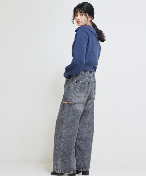 solleim（ソルレム）の「ハイウエストカッティングデニムワイドパンツ（デニムパンツ・レディース・グレー/ブルー・61/64）」の22枚目の写真