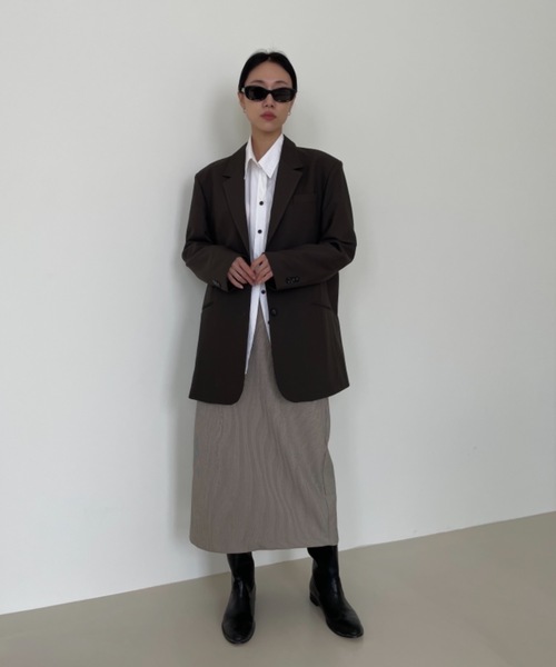Didot.showroom（ディドット ショールーム）の「ストライプHラインスカート（スカート・レディース・ベージュ・FREE）」の7枚目の写真