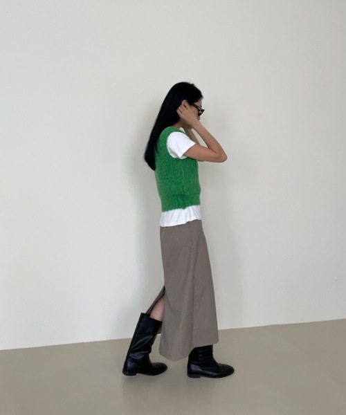 Didot.showroom（ディドット ショールーム）の「ストライプHラインスカート（スカート・レディース・ベージュ・FREE）」の4枚目の写真