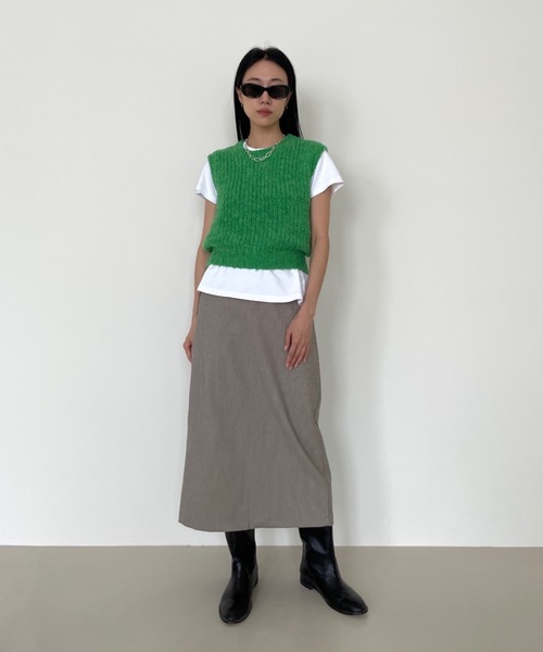 Didot.showroom（ディドット ショールーム）の「ストライプHラインスカート（スカート・レディース・ベージュ・FREE）」の3枚目の写真