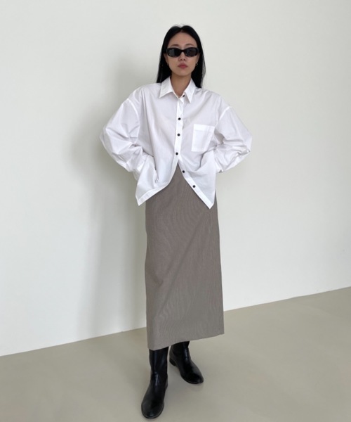 Didot.showroom（ディドット ショールーム）の「ストライプHラインスカート（スカート・レディース・ベージュ・FREE）」の12枚目の写真