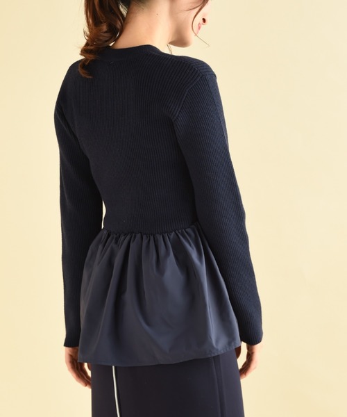 INTERPLANET（インタープラネット）の「ペプラム異素材プルオーバー（Tシャツ/カットソー・レディース・ブラック/ネイビー/グレイッシュベージュ・FREE）」の21枚目の写真