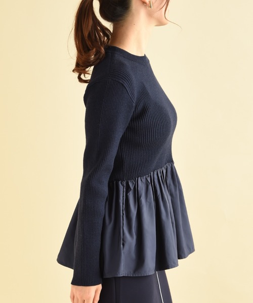 INTERPLANET（インタープラネット）の「ペプラム異素材プルオーバー（Tシャツ/カットソー・レディース・ブラック/ネイビー/グレイッシュベージュ・FREE）」の20枚目の写真