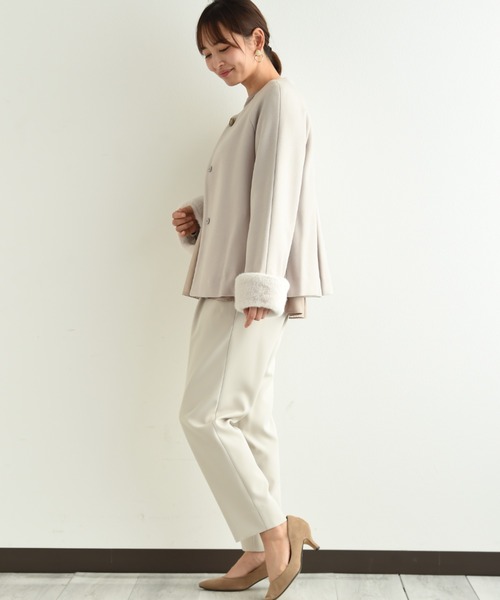 INTERPLANET（インタープラネット）の「ペプラム異素材プルオーバー（Tシャツ/カットソー・レディース・ブラック/ネイビー/グレイッシュベージュ・FREE）」の15枚目の写真