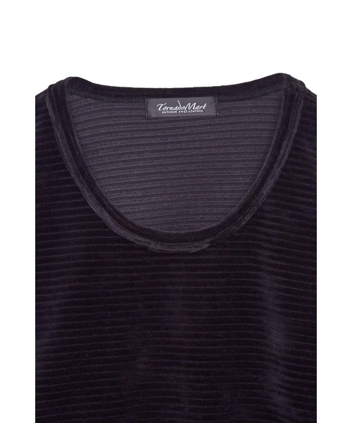 TORNADO MART（トルネードマート）の「TORNADO MART∴リップルパイルジャージークルーネックカットソー（Tシャツ/カットソー・メンズ・グレー/オレンジ系その他/ブラック・M/LL/L）」の5枚目の写真