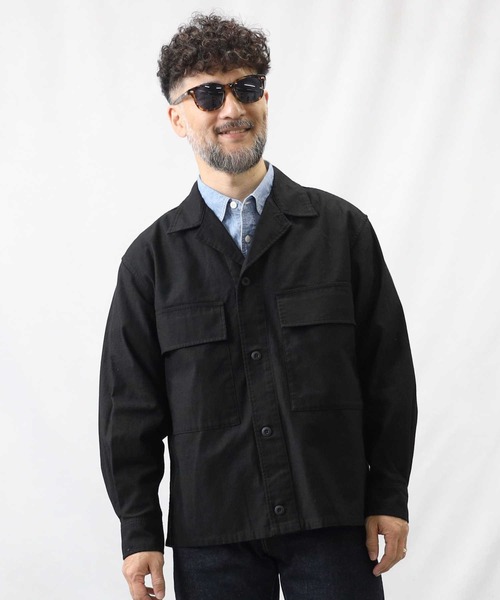 Salt&Pepper(ソルトアンドペッパー)の「【Salt&Pepper】ミリタリーオーバーシャツ(シャツ/ブラウス・メンズ・ブラック/オリーブ・S/M/L/XL)」の2枚目の写真