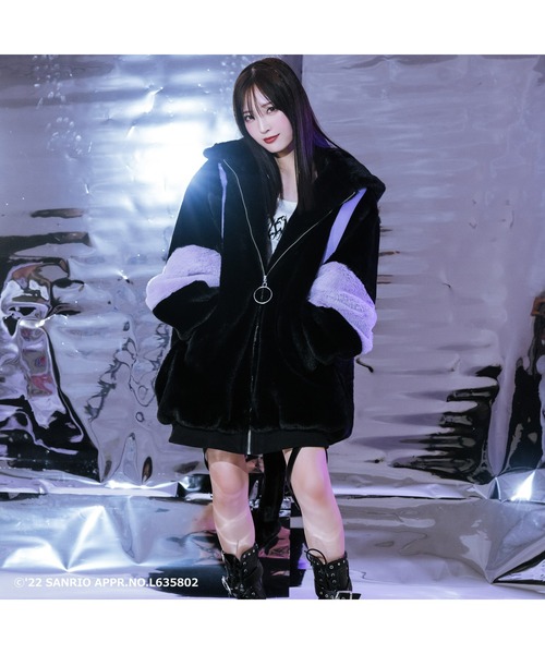 レフレム　クロミコラボ　ファーパーカー しっぽ付き REFLEM レフレム サンリオ クロミ ファー パーカー コート