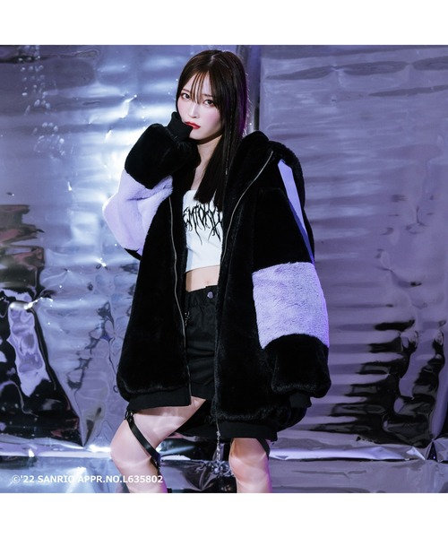 REFLEM×クロミ　ファーパーカー　パープル REFLEM レフレム サンリオ クロミ ファー パーカー コート