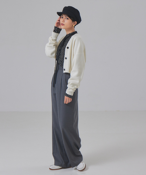 Rouge vif(ルージュヴィフ)の「ドット柄ボウタイブラウス(シャツ/ブラウス・レディース・ブラック/ネイビー・フリー)」の4枚目の写真