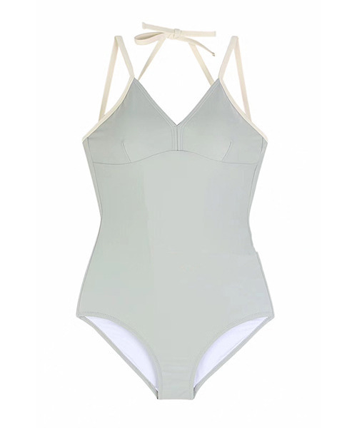 c.u.l（シーユーエル）の「シンプルパイピングデザインワンピース水着 culb31（水着・レディース・ブラック/グリーン・L/M/XL）」の11枚目の写真