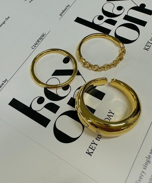 CIAOPANIC（チャオパニック）の「【Keyon/キーオン】everyday（3 set ring）（リング・レディース・ゴールド/シルバー・FREE）」の5枚目の写真