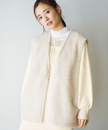mysty woman | ムートンリバーシブルベスト 180575(その他アウター)