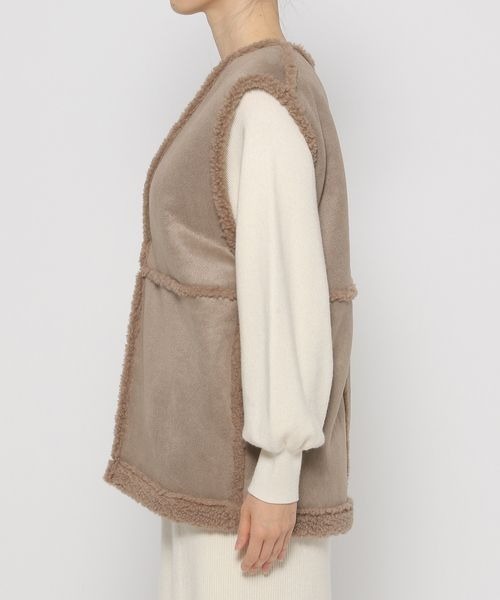 mysty woman（ミスティウーマン）の「ムートンリバーシブルベスト 180575（その他アウター・レディース・モカ/ホワイト系その他・FREE）」の15枚目の写真