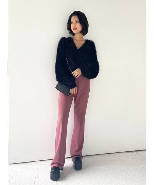 EMODA(エモダ)の「ハイウエストフレアパンツ(その他パンツ・レディース・ピンク/グリーン/ネイビー/ブラック・SMALL/MEDIUM)」の12枚目の写真