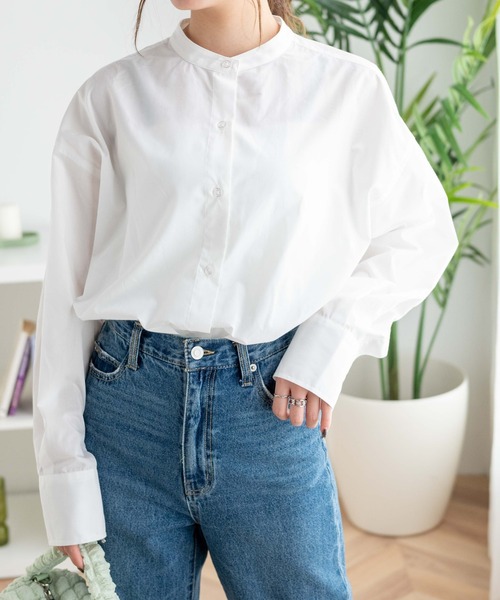 WEGO(ウィゴー)の「WEGO/【2WAY】BIGカラーチュニックブラウス(シャツ/ブラウス・レディース・ブルー系その他4/ホワイト・FREE)」の6枚目の写真
