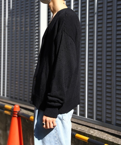 marka（マーカ）の「marka / マーカ：CARDIGAN - cotton × silk nep yarn -：M23A-06SW01C[COR]（カーディガン/ボレロ・メンズ・インディゴブルー/ブラック・2/1）」の5枚目の写真