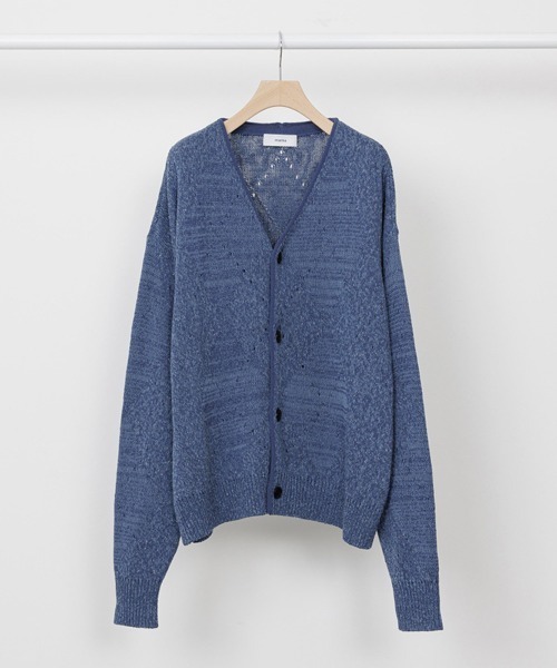 marka（マーカ）の「marka / マーカ：CARDIGAN - cotton × silk nep yarn -：M23A-06SW01C[COR]（カーディガン/ボレロ・メンズ・インディゴブルー/ブラック・2/1）」の9枚目の写真