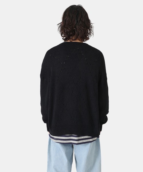 marka（マーカ）の「marka / マーカ：CARDIGAN - cotton × silk nep yarn -：M23A-06SW01C[COR]（カーディガン/ボレロ・メンズ・インディゴブルー/ブラック・2/1）」の21枚目の写真
