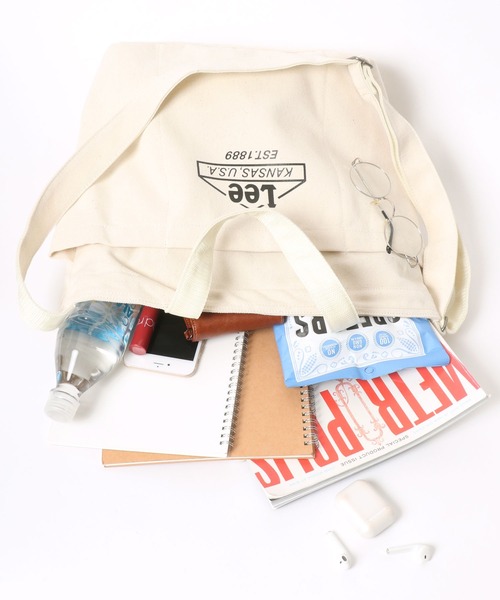 Lee（リー）の「Lee（リー）ワンポイントブランドロゴ キャンバス ショルダーバッグ×トートバッグ メンズ レディース ユニセックス/2way（トートバッグ・レディース・オフホワイト/グレー/カーキ/ネイビー/ベージュ/ブラック・FREE）」の21枚目の写真