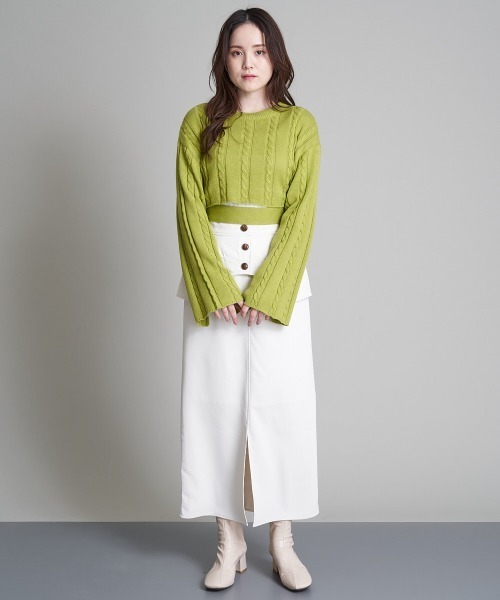 A de a.v.v（アードアー・ヴェ・ヴェ）の「［SET UP対応］レイヤードナロースカート（スカート・レディース・アイボリー/ブラック・38/36）」の21枚目の写真