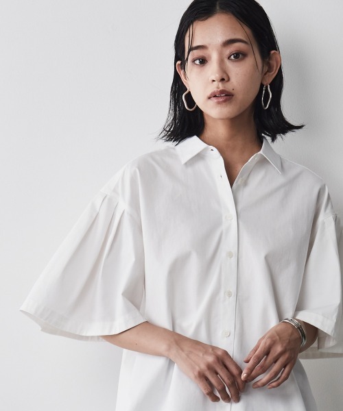 CHIC STYLE（シックスタイル）の「＜大きいサイズ＞綿１００％ボリュームスリーブシャツ シックスタイル（シャツ/ブラウス・レディース・オフホワイト/ベージュ・4L/LL/3L/5L/L）」の9枚目の写真