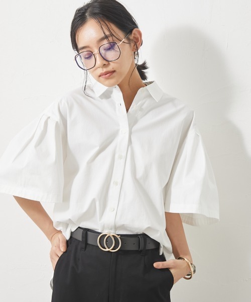 CHIC STYLE（シックスタイル）の「＜大きいサイズ＞綿１００％ボリュームスリーブシャツ シックスタイル（シャツ/ブラウス・レディース・オフホワイト/ベージュ・4L/LL/3L/5L/L）」の8枚目の写真