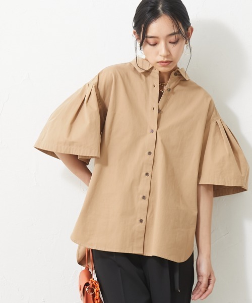 CHIC STYLE（シックスタイル）の「＜大きいサイズ＞綿１００％ボリュームスリーブシャツ シックスタイル（シャツ/ブラウス・レディース・オフホワイト/ベージュ・4L/LL/3L/5L/L）」の6枚目の写真