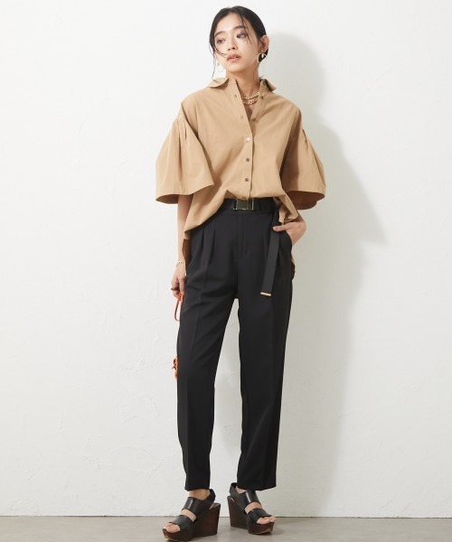 CHIC STYLE（シックスタイル）の「＜大きいサイズ＞綿１００％ボリュームスリーブシャツ シックスタイル（シャツ/ブラウス・レディース・オフホワイト/ベージュ・4L/LL/3L/5L/L）」の13枚目の写真