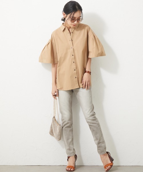 CHIC STYLE（シックスタイル）の「＜大きいサイズ＞綿１００％ボリュームスリーブシャツ シックスタイル（シャツ/ブラウス・レディース・オフホワイト/ベージュ・4L/LL/3L/5L/L）」の16枚目の写真