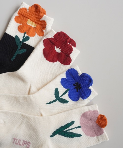 Bambin（ボンバン）の「【 Bambin / ボンバン 】 フラワー デザイン ソックス 4足セット（ソックス/靴下・キッズ・A/B・M/L/XL/XXL）」の3枚目の写真