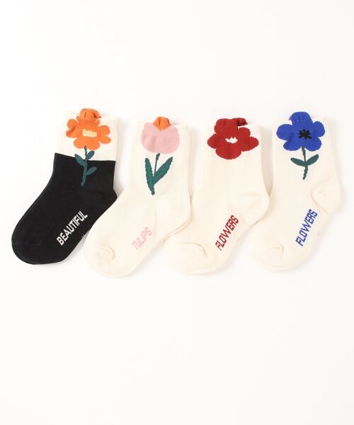 Bambin（ボンバン）の「【 Bambin / ボンバン 】 フラワー デザイン ソックス 4足セット（ソックス/靴下・キッズ・A/B・M/L/XL/XXL）」の8枚目の写真