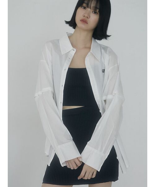 EMODA（エモダ）の「2WAYオーバーシャツ（シャツ/ブラウス・レディース・その他/ホワイト/ピンク/その他1・FREE）」の5枚目の写真