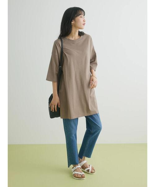 CRAFT STANDARD BOUTIQUE(クラフトスタンダードブティック)の「リングドットチュニック(Tシャツ/カットソー・レディース・ホワイト/モカ/ブラック/カーキ・FREE)」の10枚目の写真