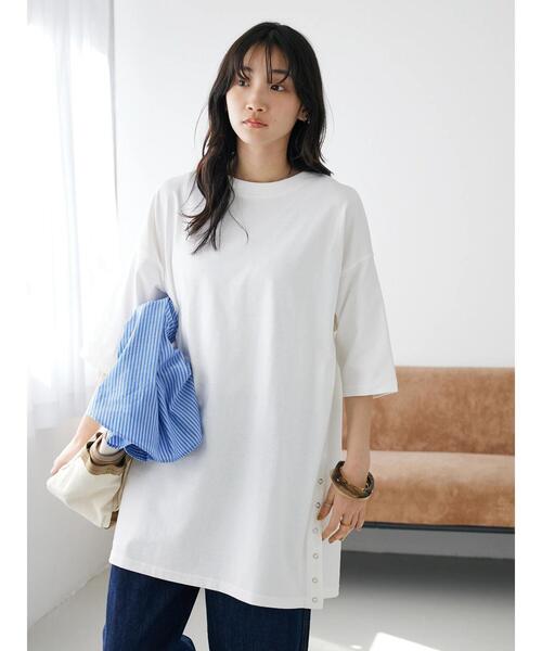 CRAFT STANDARD BOUTIQUE(クラフトスタンダードブティック)の「リングドットチュニック(Tシャツ/カットソー・レディース・ホワイト/モカ/ブラック/カーキ・FREE)」の22枚目の写真