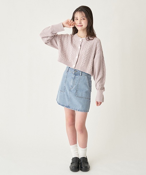 LOVETOXIC（ラブトキシック）の「台形スカパン（スカート・キッズ・ブラック/ブルー/ベージュ/オフホワイト・L/M/S）」の4枚目の写真