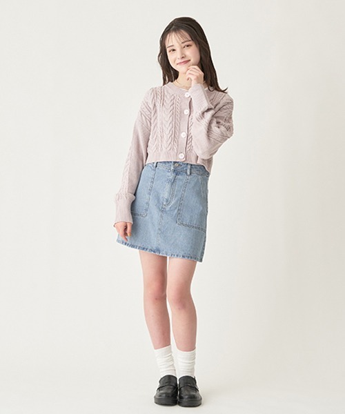 LOVETOXIC（ラブトキシック）の「台形スカパン（スカート・キッズ・ブラック/ブルー/ベージュ/オフホワイト・L/M/S）」の6枚目の写真