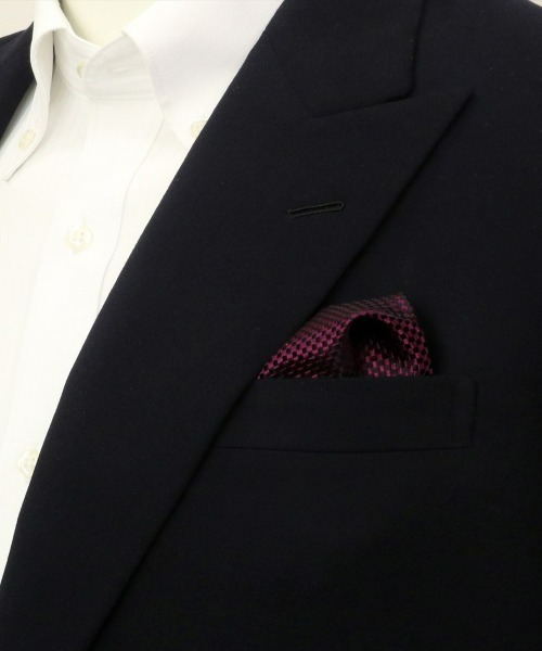 TOKYO SHIRTS（トウキョウシャツ）の「バスケット織 ベーシック ポケットチーフ（ポケットチーフ・メンズ・ブルーグリーン/オレンジ/エメラルド/ワインレッド/イエロー/エンジ/ライトピンク/ネイビー/ダークグレー/ロイヤルブルー/サックスブルー/ホワイト/パープル/シルバー・FREE）」の11枚目の写真