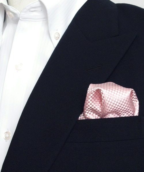 TOKYO SHIRTS（トウキョウシャツ）の「バスケット織 ベーシック ポケットチーフ（ポケットチーフ・メンズ・ブルーグリーン/オレンジ/エメラルド/ワインレッド/イエロー/エンジ/ライトピンク/ネイビー/ダークグレー/ロイヤルブルー/サックスブルー/ホワイト/パープル/シルバー・FREE）」の10枚目の写真