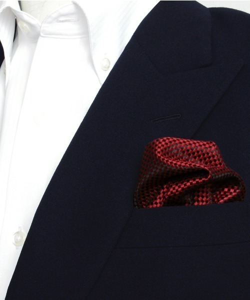 TOKYO SHIRTS（トウキョウシャツ）の「バスケット織 ベーシック ポケットチーフ（ポケットチーフ・メンズ・ブルーグリーン/オレンジ/エメラルド/ワインレッド/イエロー/エンジ/ライトピンク/ネイビー/ダークグレー/ロイヤルブルー/サックスブルー/ホワイト/パープル/シルバー・FREE）」の12枚目の写真